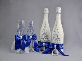 Шампанско за булката и младоженеца: сватбен майсторски клас Подредете шампанско за булката и младоженеца